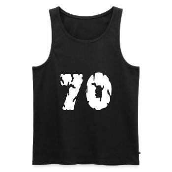 70 Zahl Trikot - Männer Premium Bio Tank Top - Schwarz - Vorne - AI Model Male 178 light (178cm)