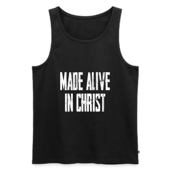 Made Alive In Christ - Männer Premium Bio Tank Top - Schwarz - Vorne - AI Model Male 178 light (178cm)