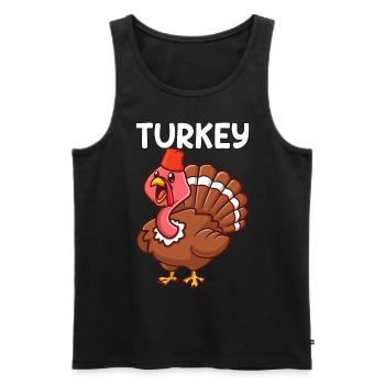 Turkey Turkey Turkey Saying Gift - Men's Premium Organic Tank Top - black - Front - AI Model Male 178 light (178cm)