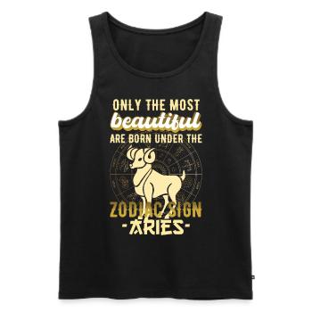 Sternzeichen Widder Astrologie Geschenk - Männer Premium Bio Tank Top - Schwarz - Vorne - AI Model Male 178 light (178cm)