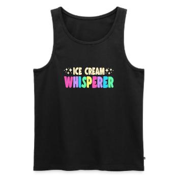 Crème glacée Whisperer Gelato Dessert Popsicle Cadeau - Débardeur bio Premium Homme - noir - Devant - Michal (187cm)