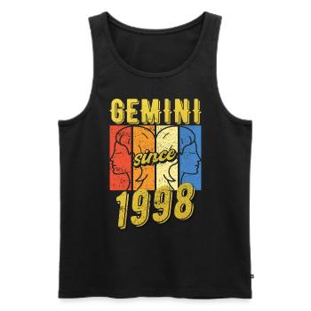 Gemini Zodiac 1998 Gift - Men's Premium Organic Tank Top - black - Front - Michal (187cm)