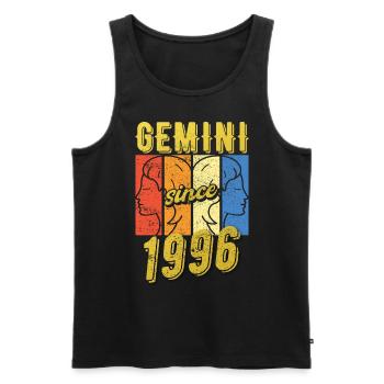 Gemini Zodiac 1996 Gift - Men's Premium Organic Tank Top - black - Front - Michal (187cm)