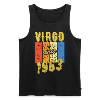 Vierge 1963 Cadeau d’anniversaire du zodiaque - Débardeur bio Premium Homme - noir - Devant - AI Model Male 178 light (178cm)