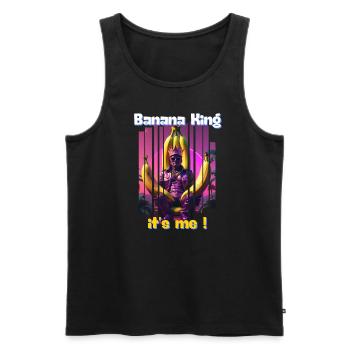 Le roi des bananes, c’est moi - Débardeur bio Premium Homme - noir - Devant - AI Model Male 178 light (178cm)