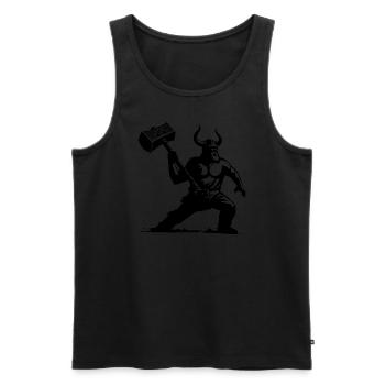 Wikinger mit Hammer, Thor - Männer Premium Bio Tank Top - Schwarz - Vorne - AI Model Male 178 light (178cm)