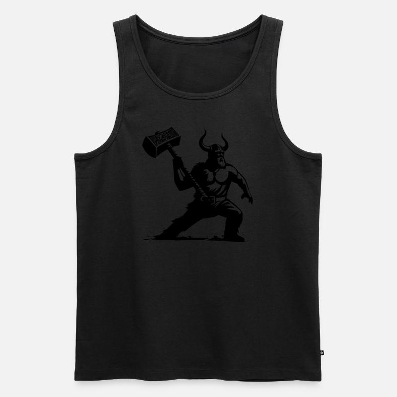 Wikinger mit Hammer, Thor - Männer Premium Bio Tank Top - Schwarz