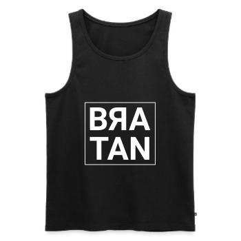 Bratan - Männer Premium Bio Tank Top - Schwarz - Vorne - AI Model Male 178 light (178cm)