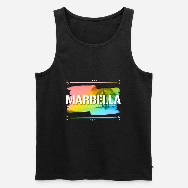 Marbella - Männer Premium Bio Tank Top - Schwarz