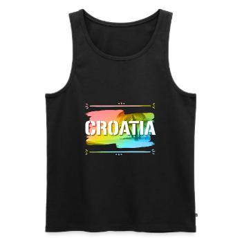 Croatia - Männer Premium Bio Tank Top - Schwarz - Vorne - Michal (187cm)
