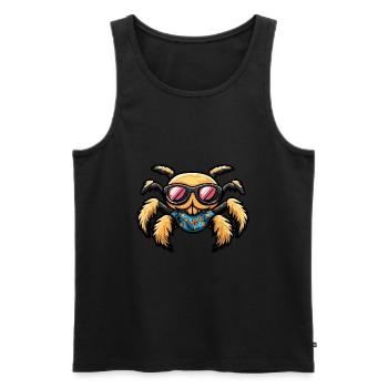 Tarentule Bande Dessinée Cool Été - Débardeur bio Premium Homme - noir - Devant - Michal (187cm)