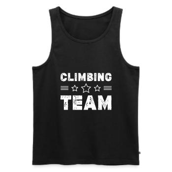 Climbing Team - Men's Premium Organic Tank Top - black - Front - Michal (187cm)