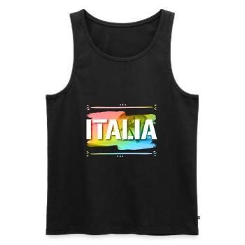 Italia - Débardeur bio Premium Homme - noir - Devant - AI Model Male 178 light (178cm)