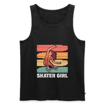 Skater Girl Skateboarding - Männer Premium Bio Tank Top - Schwarz - Vorne - Michal (187cm)
