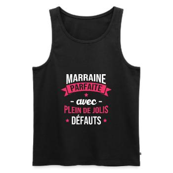 Marraine parfaite avec plein de jolis défauts - Débardeur bio Premium Homme - noir - Devant - Michal (187cm)
