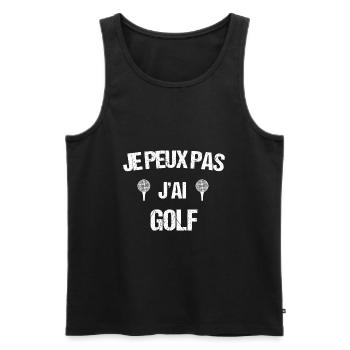 Je peux pas j ai golf - Débardeur bio Premium Homme - noir - Devant - Michal (187cm)