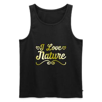 I love nature - Men's Premium Organic Tank Top - black - Front - AI Model Male 178 light (178cm)