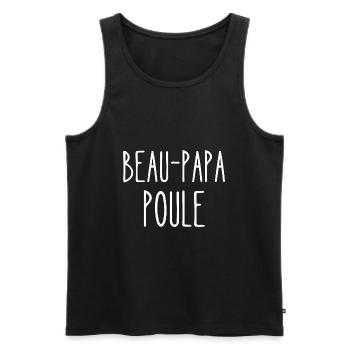 beau-papa poule - Débardeur bio Premium Homme - noir - Devant - Michal (187cm)