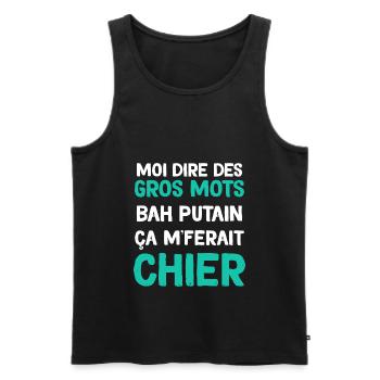 ça Me Ferait Chier - Débardeur bio Premium Homme - noir - Devant - Michal (187cm)