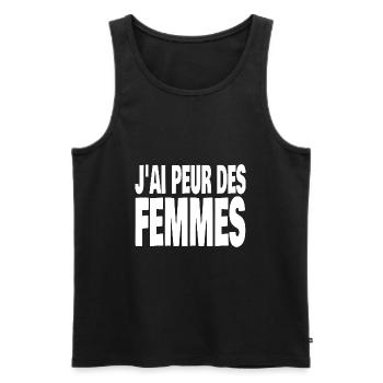j'ai peur des femmes - Débardeur bio Premium Homme - noir - Devant - Michal (187cm)