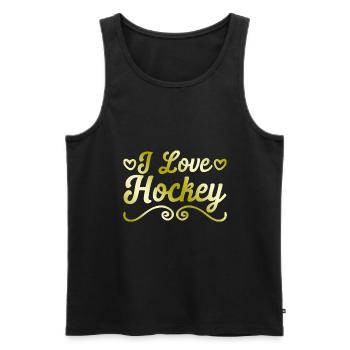 J’adore le hockey - Débardeur bio Premium Homme - noir - Devant - Michal (187cm)
