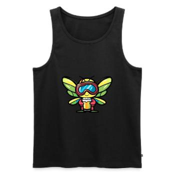 Dragonfly Après-Ski Bière Bande dessinée - Débardeur bio Premium Homme - noir - Devant - Michal (187cm)