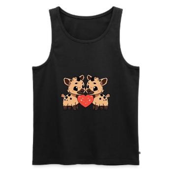 Hyène Couple Saint-Valentin - Débardeur bio Premium Homme - noir - Devant - Michal (187cm)