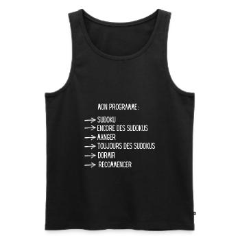 Cadeau Sudoku humour joueur drôle - Débardeur bio Premium Homme - noir - Devant - Michal (187cm)