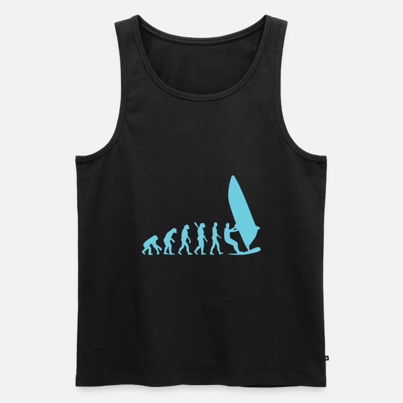 windsurfer evolution - Männer Premium Bio Tank Top - Schwarz
