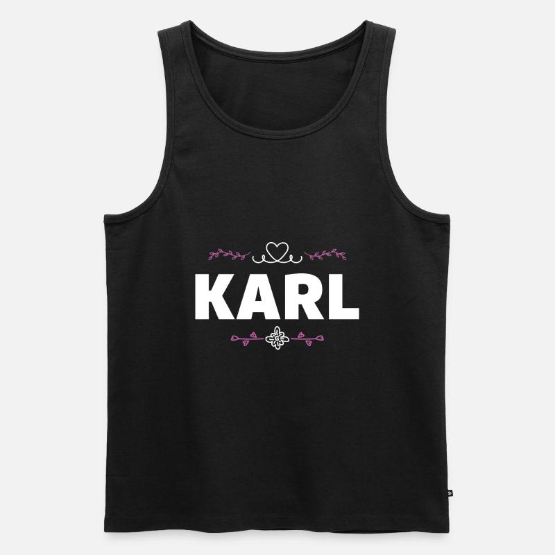 Karl - Männer Premium Bio Tank Top - Schwarz