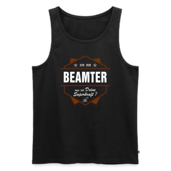 Beamter Superkraft hell - Männer Premium Bio Tank Top - Schwarz - Vorne - Michal (187cm)