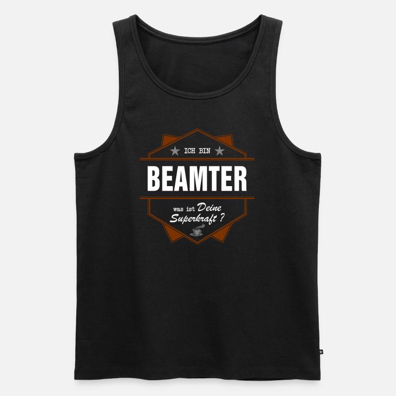 Beamter Superkraft hell - Männer Premium Bio Tank Top - Schwarz