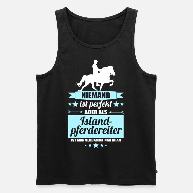 Islandpferdereiter - Männer Premium Bio Tank Top - Schwarz