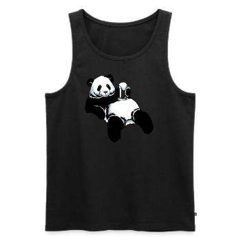 Partnershirt Panda - Papa - Men's Premium Organic Tank Top - black - Front - Michal (187cm)