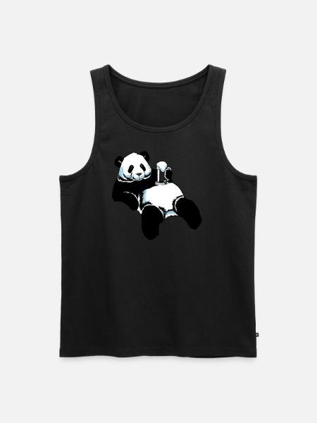 Partnershirt Panda - Papa - Männer Premium Bio Tank Top - Schwarz