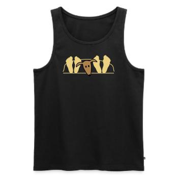 Galgo in bed - Men's Premium Organic Tank Top - black - Front - AI Model Male 178 light (178cm)