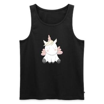Licorne licorne mignon motif animal animaux design - Débardeur bio Premium Homme - noir - Devant - Michal (187cm)