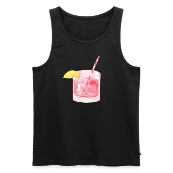 Gin Getränk Limonade Strohhalm - Männer Premium Bio Tank Top - Schwarz - Vorne - AI Model Male 178 light (178cm)