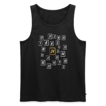 advent Calendar - Men's Premium Organic Tank Top - black - Front - AI Model Male 178 light (178cm)