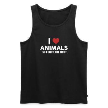 Vegan Vegan Vegan Vegan Diet Healthy - Men's Premium Organic Tank Top - black - Front - Michal (187cm)