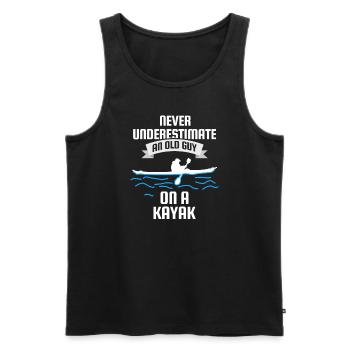 Cadeau de kayakiste de kayakiste - Débardeur bio Premium Homme - noir - Devant - Michal (187cm)