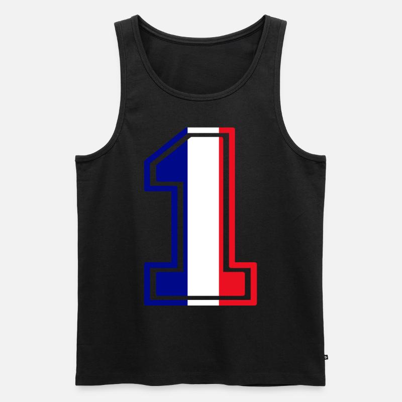 Frankreich Nummer 1 - Männer Premium Bio Tank Top - Schwarz