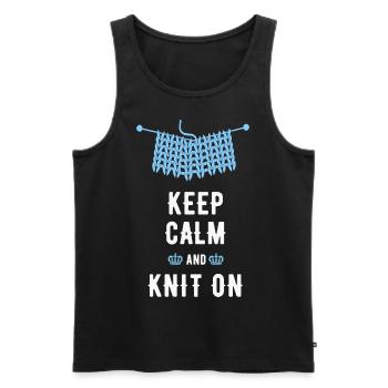 Stricken Spruch, lustiger Spruch, Keep-Calm - Männer Premium Bio Tank Top - Schwarz - Vorne - Michal (187cm)