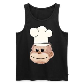 Affe Küchenchef Restaurant Koch Hobbykoch - Männer Premium Bio Tank Top - Schwarz - Vorne - Michal (187cm)
