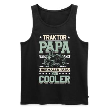 Traktor Papa Cooler Vater - Männer Premium Bio Tank Top - Schwarz - Vorne - AI Model Male 178 light (178cm)