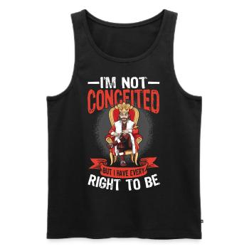 I'm Not Conceited But I Have Every Right To Be - Männer Premium Bio Tank Top - Schwarz - Vorne - AI Model Male 178 light (178cm)