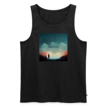 Solitude - Lonely Man - Débardeur bio Premium Homme - noir - Devant - AI Model Male 178 light (178cm)