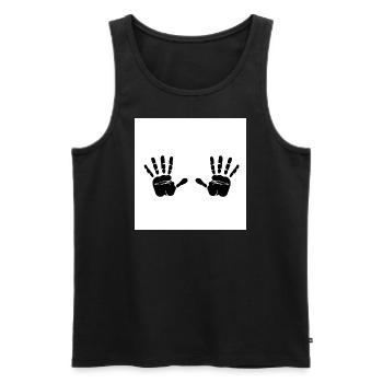 Doppel Händes - Männer Premium Bio Tank Top - Schwarz - Vorne - Michal (187cm)