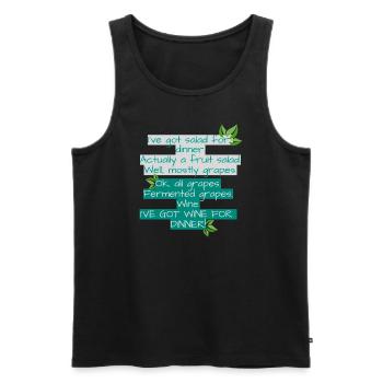 J’aime les vêtements / J’ai du vin - Débardeur bio Premium Homme - noir - Devant - AI Model Male 178 light (178cm)