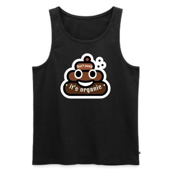 Don't panic it's organic poop emoji - Men's Premium Organic Tank Top - black - Front - Michal (187cm)